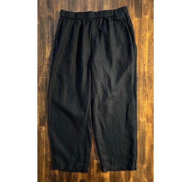 Quince Women’s Medium 20 x 26 Pants 100% European Linen Elastic Waist Pull On - Picture 1 of 9